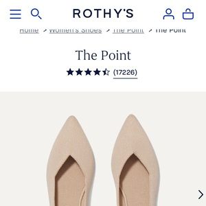 ROTHY’S like new! The classic point style flat size 9.5 in ecru